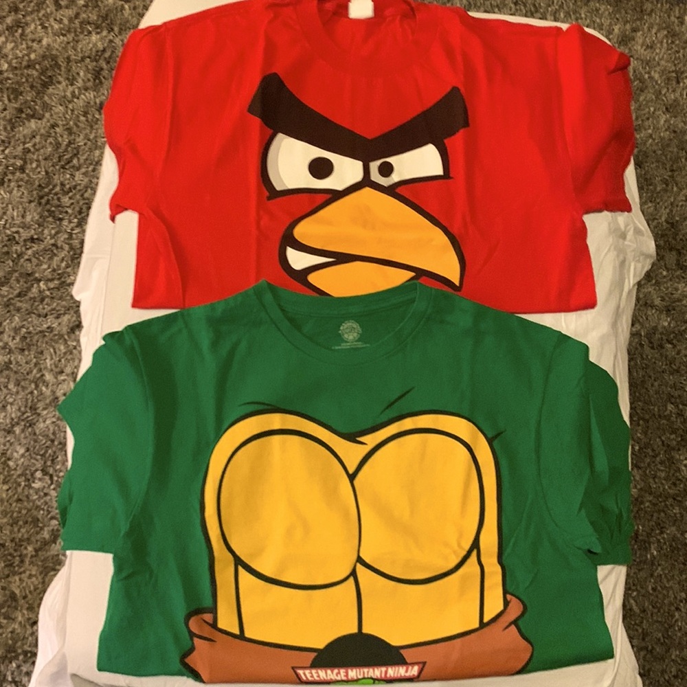 Mens Angry Bird & Ninja Turtle T-shirt
